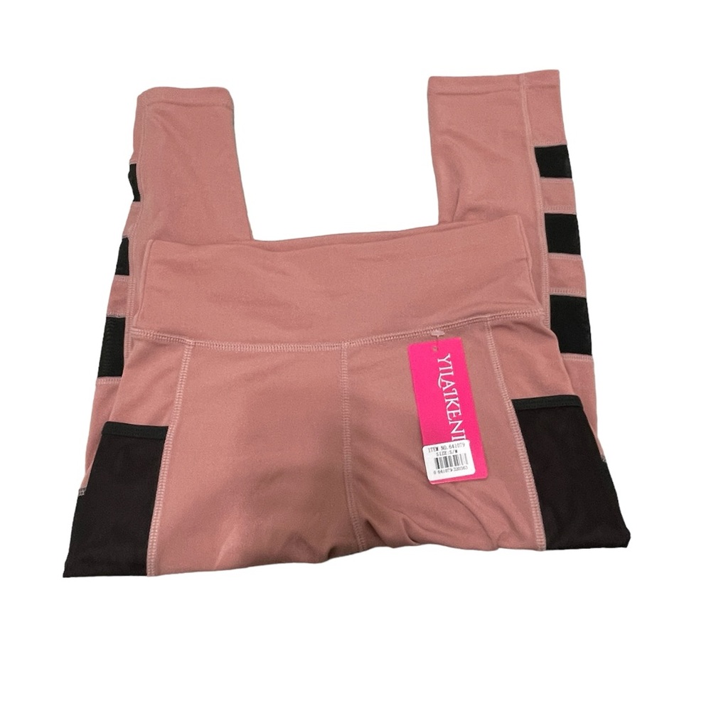 YILAIKENI Pink Sheer Leggings